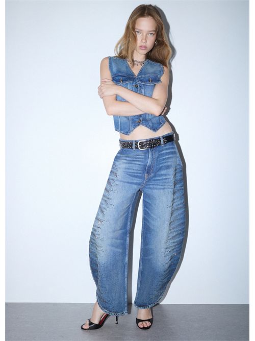 Jeans balloon con micro-strass LIU JO | UF6213D4854/79109